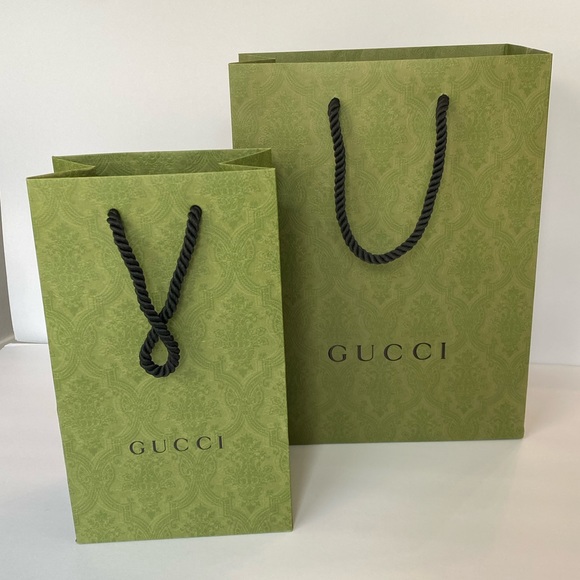 Gucci green shopping bags *Set of two, empty* - Picture 1 of 10